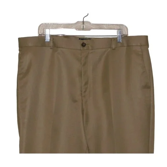 Dockers D3 Pants 40x32 Actual W42 Classic Fit Khaki Tan Flat Front Adj Waist - Picture 2 of 7